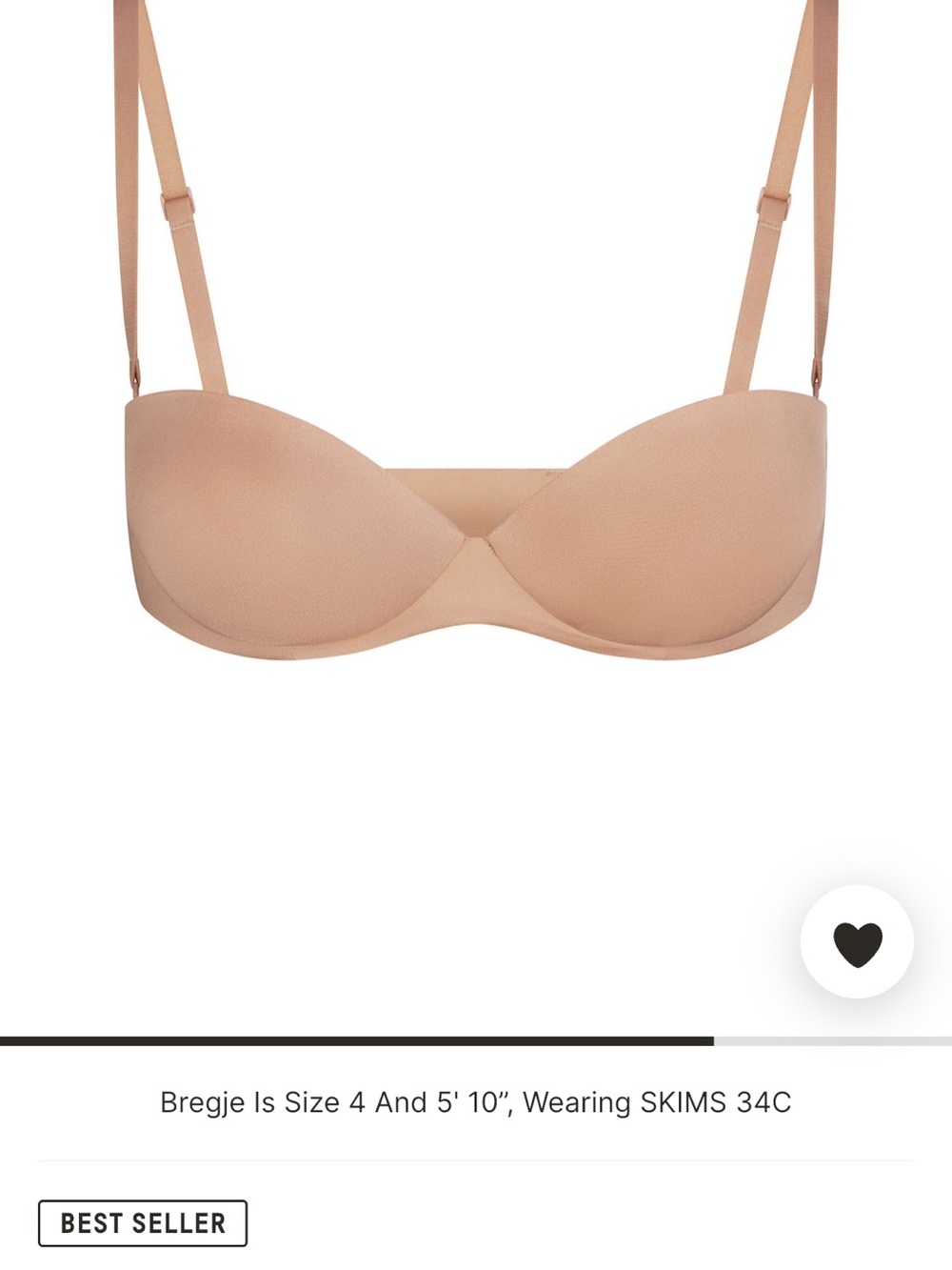 SKIMS Nude Strapless Push Up Bra NEW WITHOUT TAGS - Picture 2 of 10